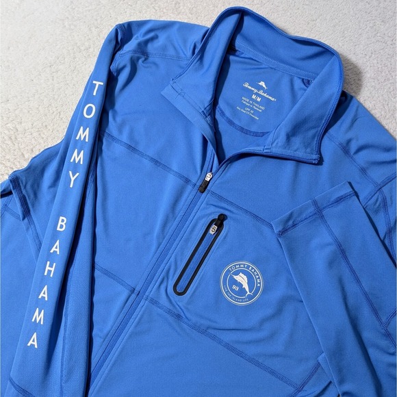 NEW Tommy Bahama Mens Island Active Kakoa Beach Full Zip Spellout UPF 30 MED